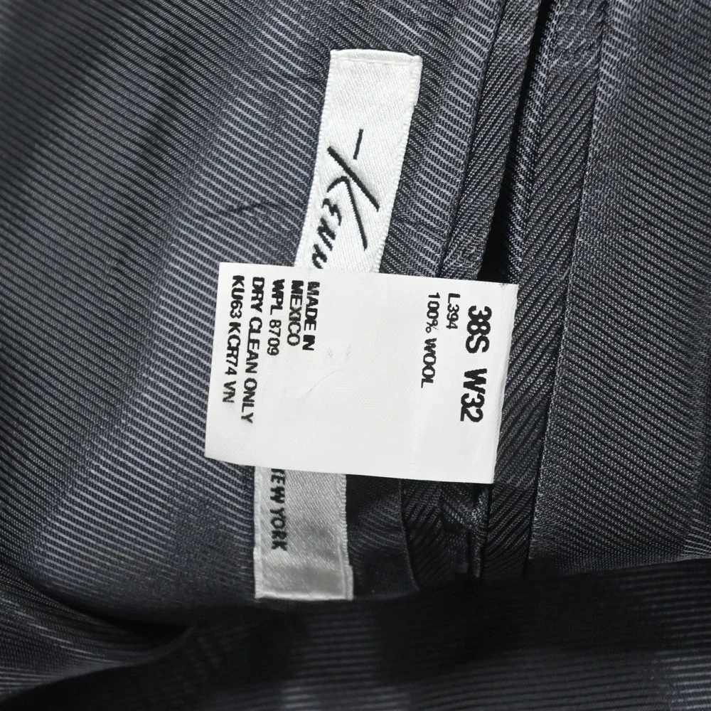 Kenneth Cole 38S 32x30 Gray Striped 100% Wool Mens Jacket Pants Suit - Picture 5 of 12